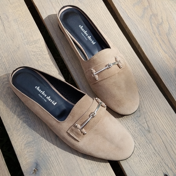 Charles David Suede Leather Classic Loafer Mule Itay - Picture 2 of 16